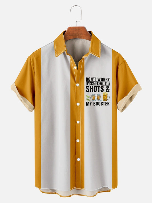 Don't worry I've had both my shots and booster Short Sleeve Vintage Shirt Collar Short Sleeve Shirt
