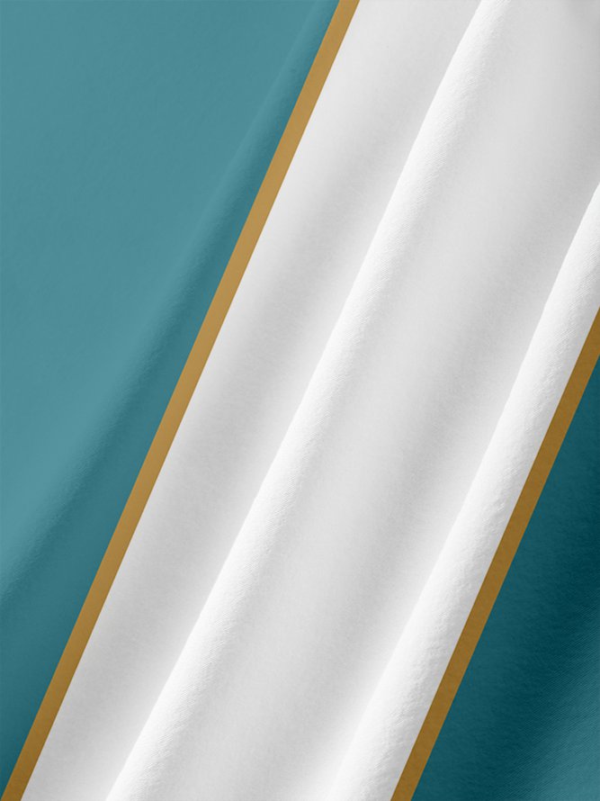 Resort Style Hawaiian Series Coconut Tree Element Lapel Short-Sleeved Printed Shirt Top