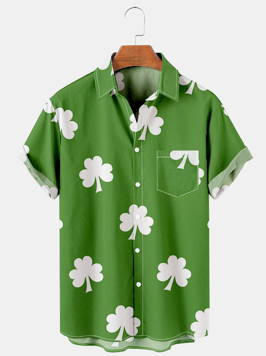 Simple Clover Print Men's Large Shirt