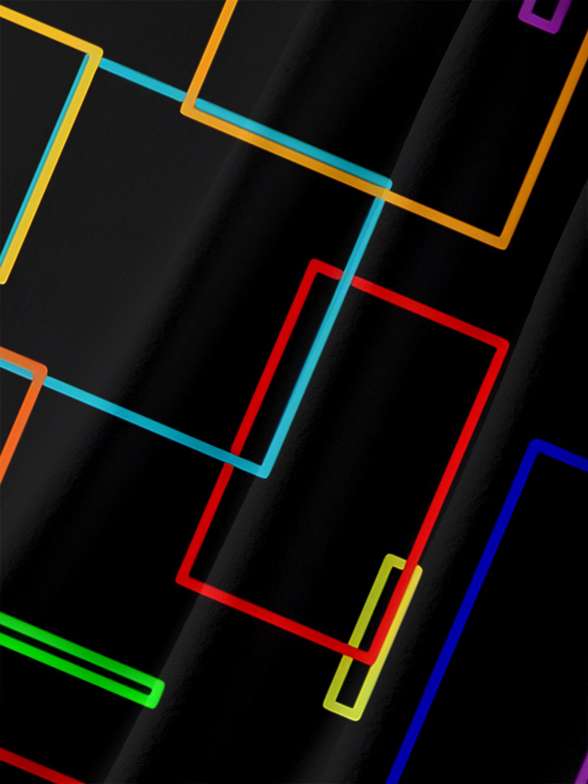 Men's Rainbow Line Print Casual Short Sleeve Hawaiian Shirt