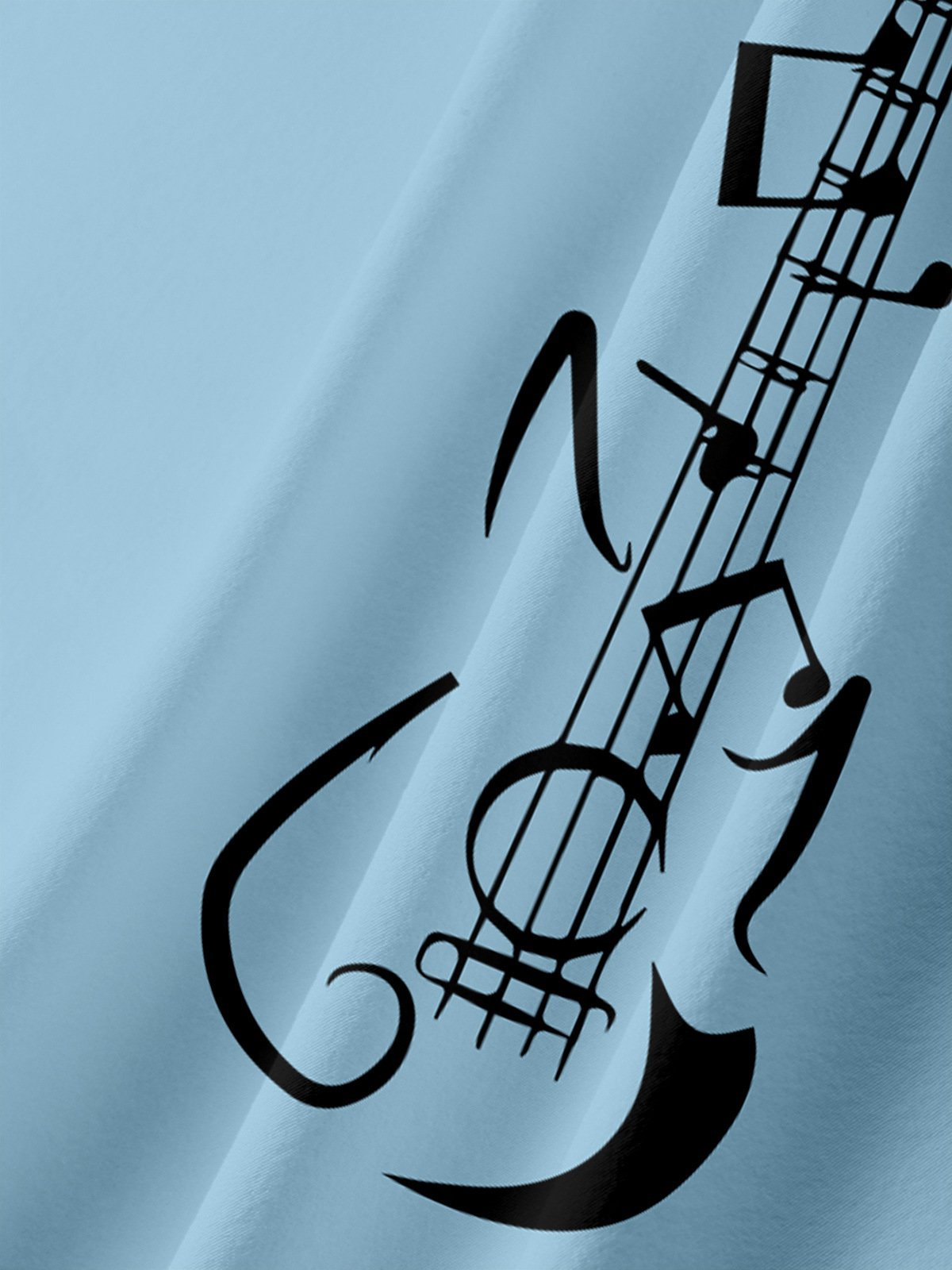 Simple guitar stitching casual shirt bowling shirts