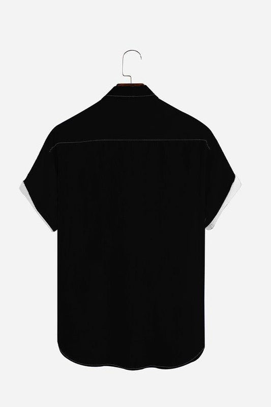 Casual Music Symbol Men's Large Short Sleeve Shirt