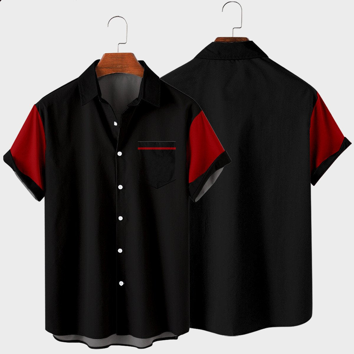 Simple casual men's large short sleeve shirt