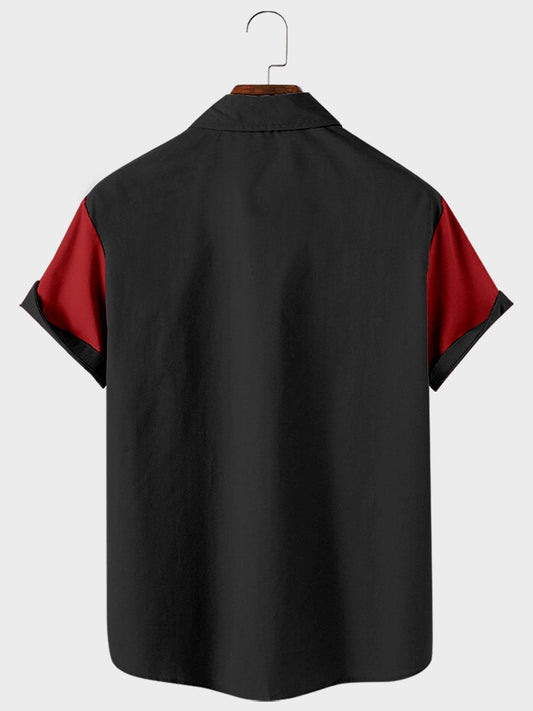 Simple casual men's large short sleeve shirt