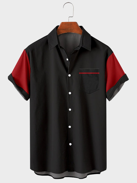 Simple casual men's large short sleeve shirt