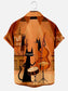 Men's Vintage Medieval Jazz Cat Band Graphic Print Short Sleeve Hawaiian Shirt with Pocket