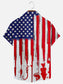 Men's Fishing Flag Print Hawaiian Casual Short Sleeve Shirt