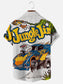 JUNGLE JIM Vintage Car Print Hawaiian Short Sleeve Shirt