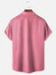 Men's Vintage Flamingo Beer Print Bowling Chest Pocket Short Sleeve Shirt