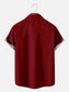 Men's Large Size Simple Casual Contrast Stitching Shirt With Pockets