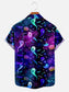 Men's Halloween Ghost Bat Pumpkin Fun Print Short Sleeve Shirt