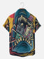 Men's Shark Skull Print Hawaiian Short Sleeve Shirt