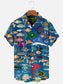 Men's Ocean Fish Print Hawaiian Short Sleeve Shirt