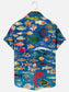 Men's Ocean Fish Print Hawaiian Short Sleeve Shirt