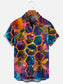 Men's Honeycomb Print Hawaiian Short Sleeve Shirt