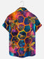 Men's Honeycomb Print Hawaiian Short Sleeve Shirt