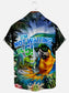 Men's Parrot and Cocktail Print Short Sleeve Hawaiian Shirt