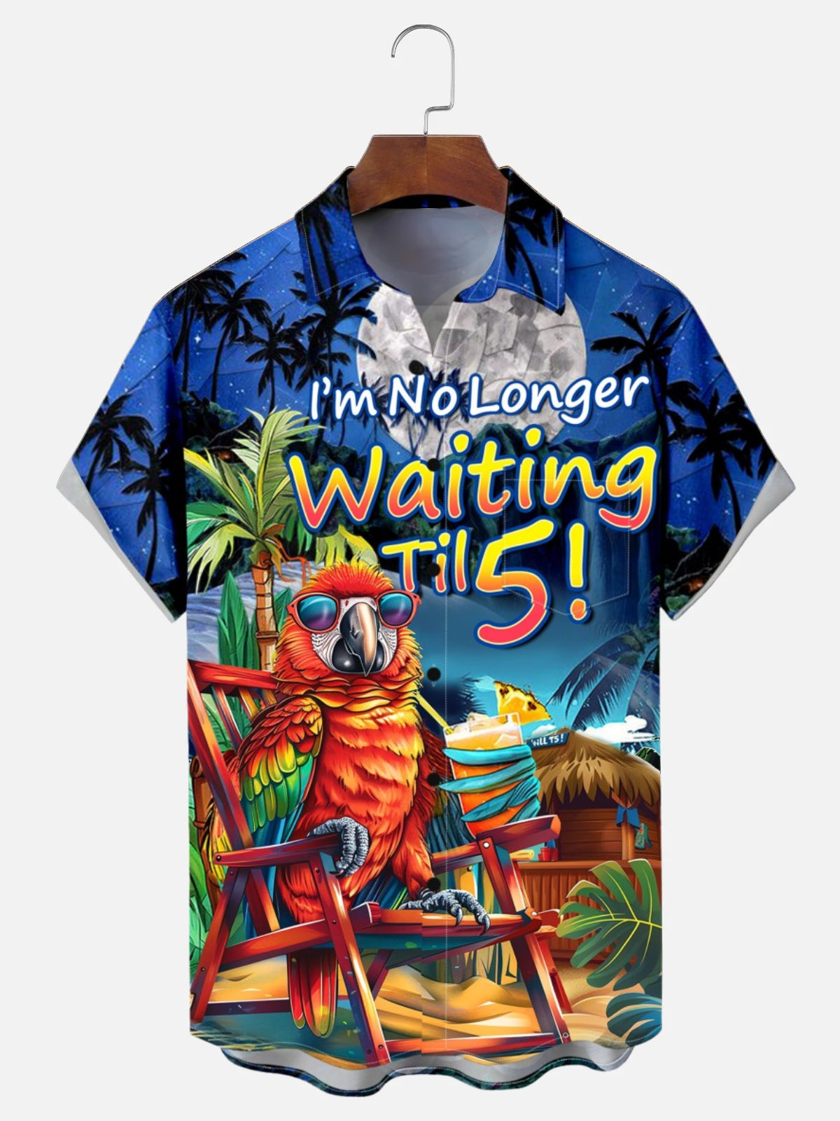 I’m Not Waiting Til 5 Parrot Vacation Hawaiian Shirt