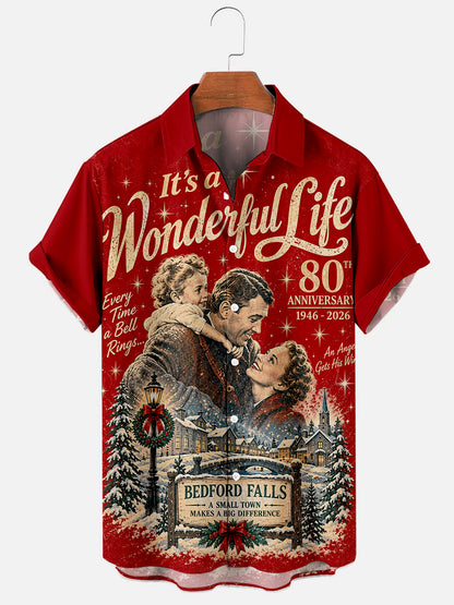 Men's Vintage Classic Christmas Movie 80th Anniversary Hawaiian Shirt