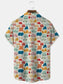 Ladies Chest Print Casual Short Sleeve Shirt