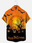 Men's Halloween Pumpkin Print Casual Shirt