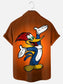 Men's Retro Cartoon Character Print Hawaiian Short Sleeve Shirt