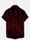 Men's Flame Print Fashion Hawaiian Short Sleeve Shirt
