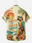 Men's Im Retired Its 5 Oclock Everywhere Parrot Print Casual Shirt