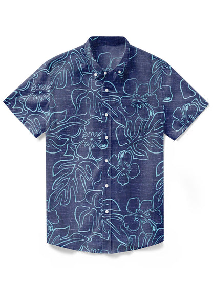 Blue Monstera-100% Cotton Shirt