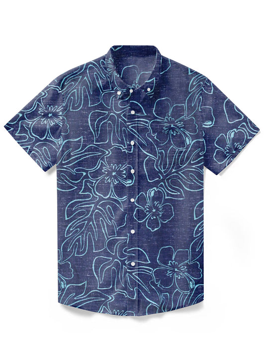 Blue Monstera-100% Cotton Shirt