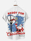 Men's Vintage Christmas Print Hawaiian Short Sleeve Shirt