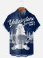 Men's Vintage National Park Ranger Bear Print Hawaiian Short Sleeve Shirt