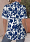 Women's Summer Floral Print Casual Short Sleeve Blouses