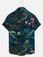 Men's Mermaid Music Ocean Graphic Print Hawaiian Casual Short Sleeve Shirt
