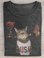 USA Smoking Cat T-Shirt