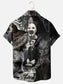 Men's Halloween Horror Character Print Hawaiian Short Sleeve Shirt
