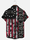 Men's Vintage 1776 American Flag Print Casual Holiday Short Sleeve Shirt