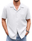 Men's Cuban Collar Pocket Waffle Basic Simple Everyday Casual Shirt