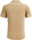 Men's Cuban Collar Pocket Waffle Basic Simple Everyday Casual Shirt
