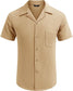 Men's Cuban Collar Pocket Waffle Basic Simple Everyday Casual Shirt