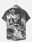 Men's Retro Horror Character Print Hawaiian Short Sleeve Shirt