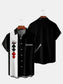 Men's Playing Card Print Vintage Bowling Shirt