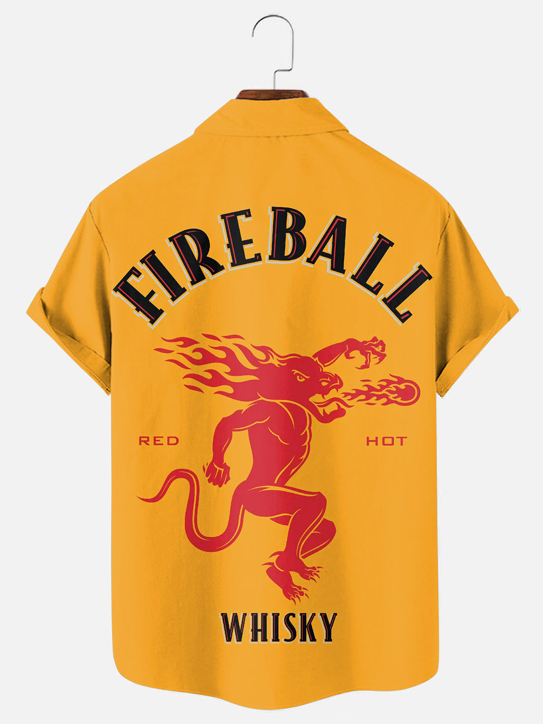 Men's Vintage Whiskey Logo Print Casual Short Sleeve Shirt