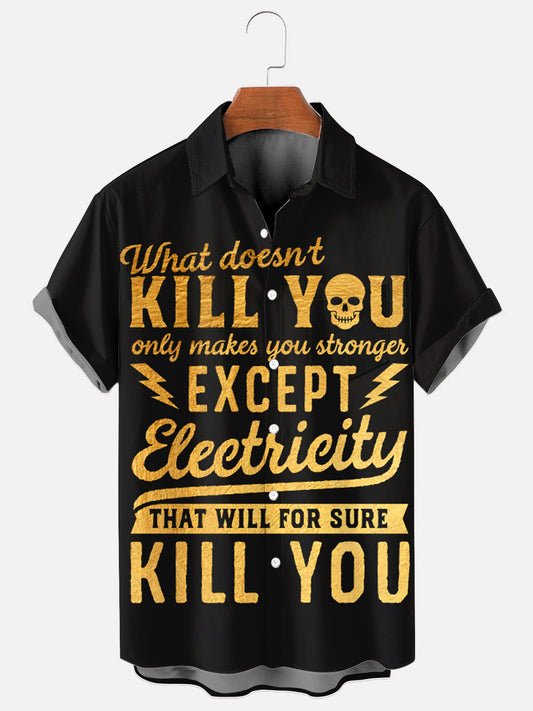 Men's Vintage Funny Proud Electrician Casual Short Sleeve Pocket Shirt