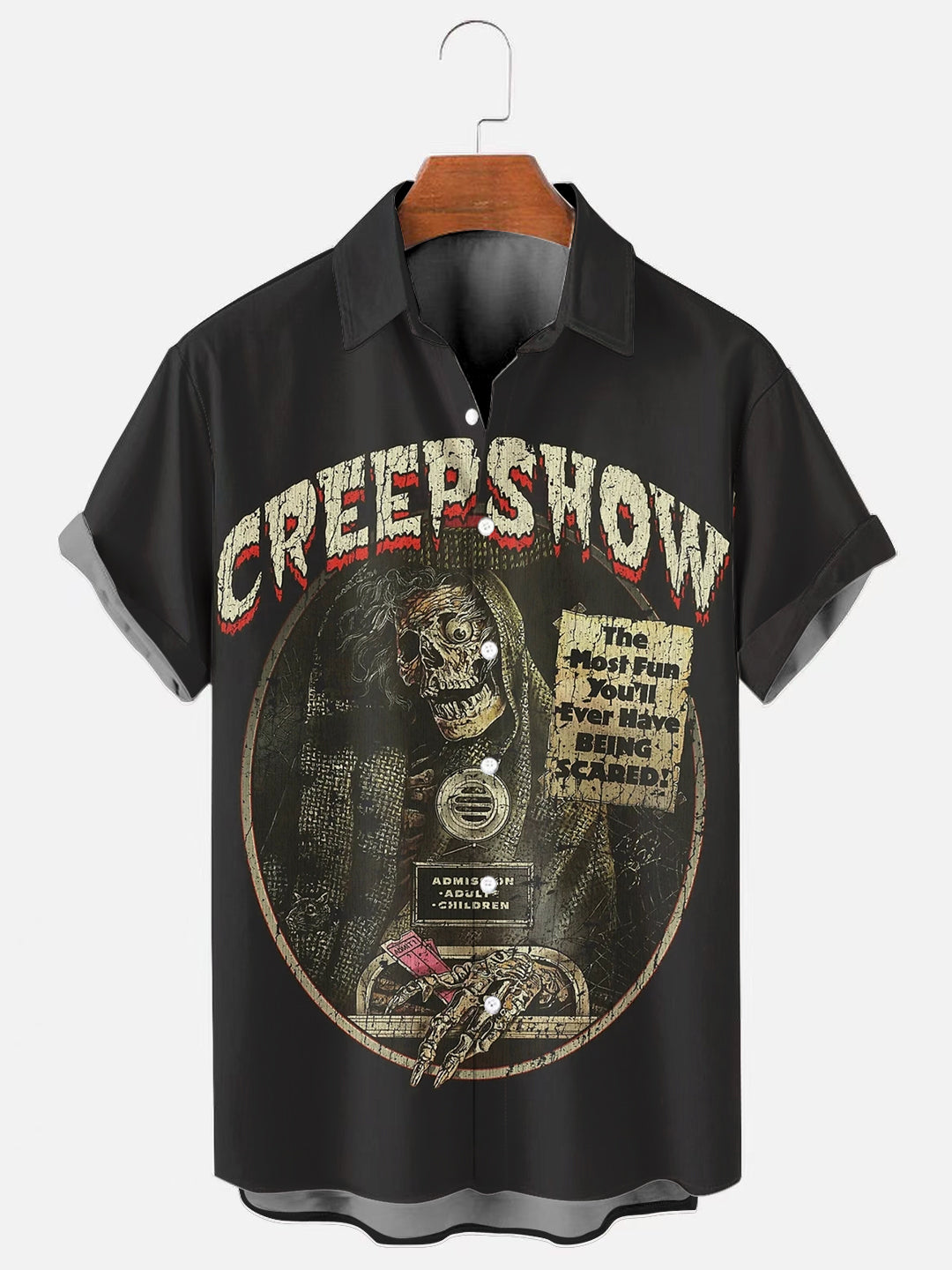 Men's Horror Movie Poster Print Casual Short Sleeve Shirt