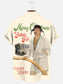 Men's Cousin Eddie Poster Print Holiday Casual Short Sleeve Shirt