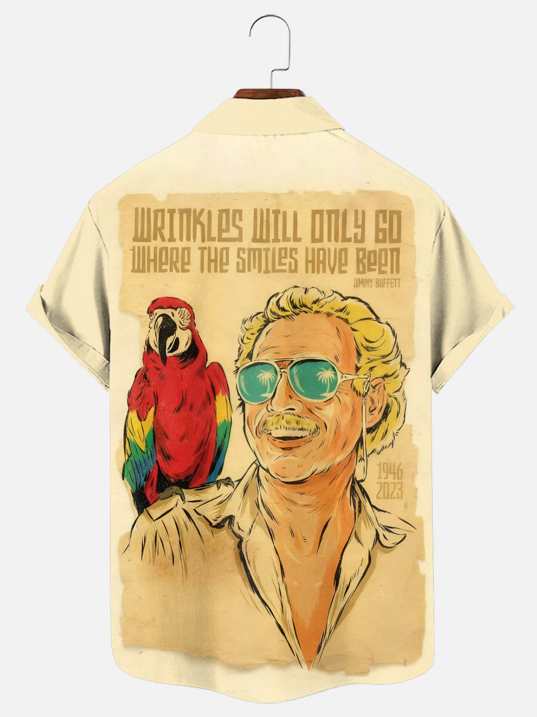 Men's Vintage Legendary Figure Poster Print Hawaiian Short Sleeve Shirt