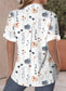 Women's Floral Print Casual Short Sleeve Blouse