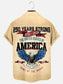 Men's Vintage American 250th Anniversary Eagle Print Short Sleeve Shirt