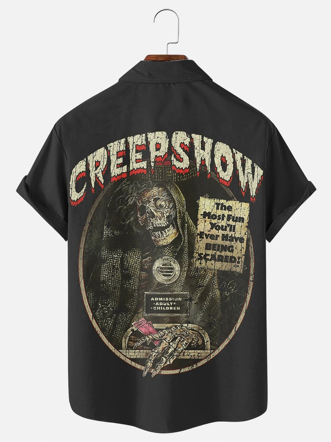 Men's Horror Movie Poster Print Casual Short Sleeve Shirt